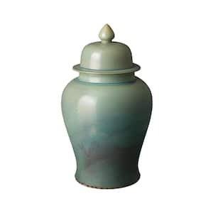 Large 31.5 in. H Jade Fusion Ceramic Temple Jar