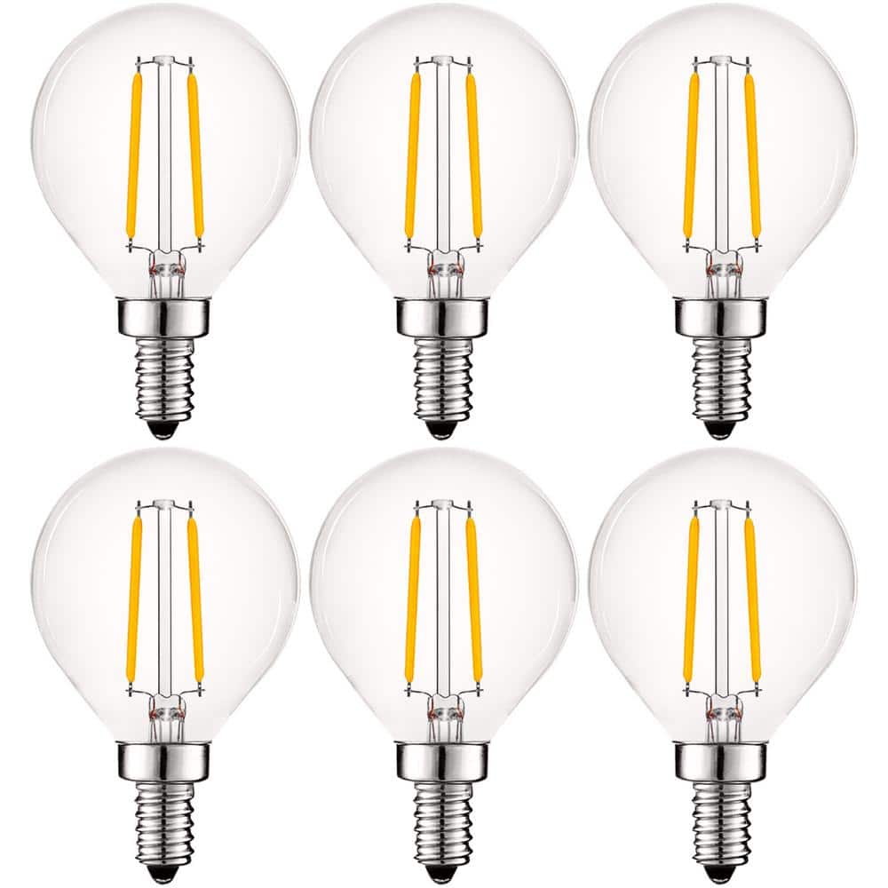 LUXRITE 40-Watt Equivalent G16.5 Dimmable Edison LED Bulbs UL Listed 2700K Warm White (6-Pack) -  LR21610-6PK