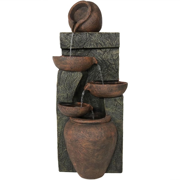 Sunnydaze 39 in. Earthenware Pottery Stream Outdoor Water Cascading Fountain