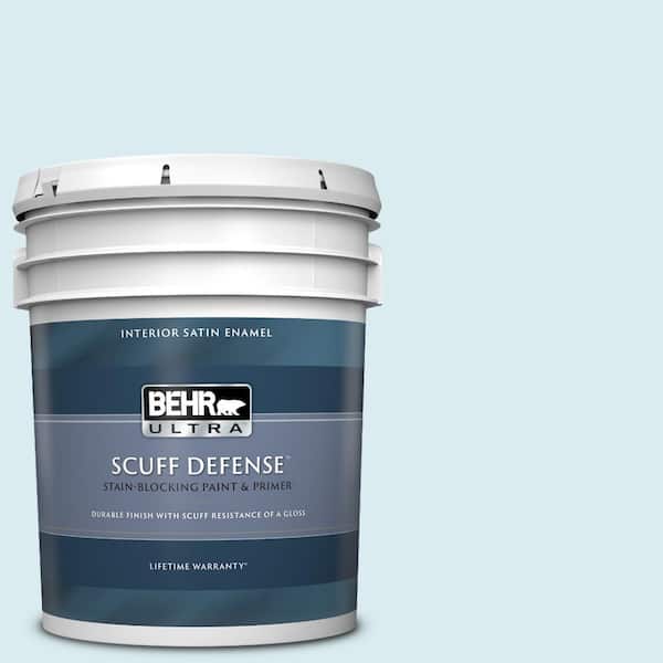 BEHR ULTRA 5 gal. #550C-1 Airy Extra Durable Satin Enamel Interior Paint & Primer