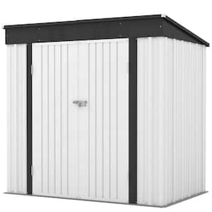 6 ft. W x 4 ft. D New Designed Outdoor Storage Brown Metal Shed with Lockable Door in White(25 sq. ft.)