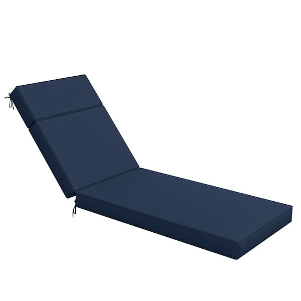 80 in. x 26 in. x 4 in. Premium Waterproof Chaise Lounge Cushion, All-Weather Replacement for Outdoor Chairs Navy Blue