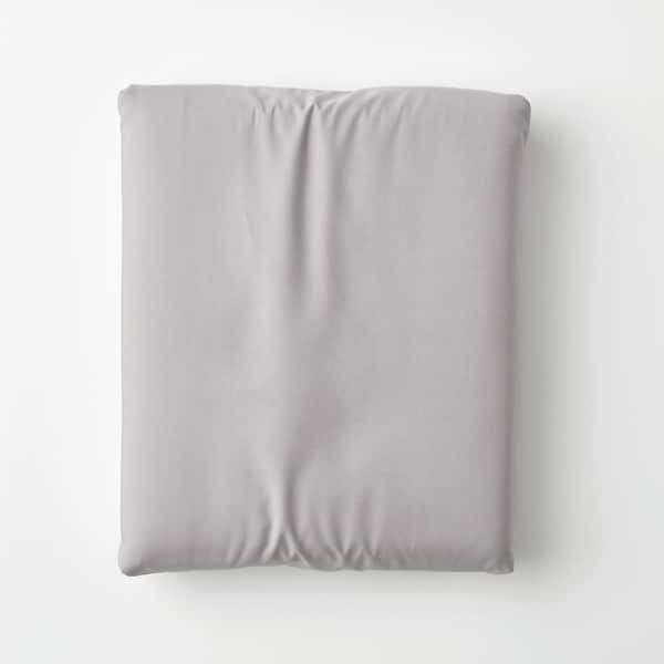 The Company Store Company Cotton Gray Smoke Solid 300-Thread Count Cotton Percale Twin XL Fitted Sheet