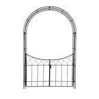 Litton Lane White Metal Contemporary Garden Arbor 91 In. x 54 In ...