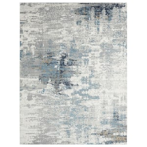 Dalton 2 ft. 6 in. x 10 ft. Gray Abstract Area Rug