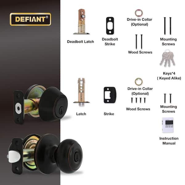 Defiant Hartford Aged Bronze Combo Pack with Single Cylinder