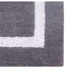 Hotel Collection Gray/White 21 in. x 34 in. 100% Cotton Bath Rug