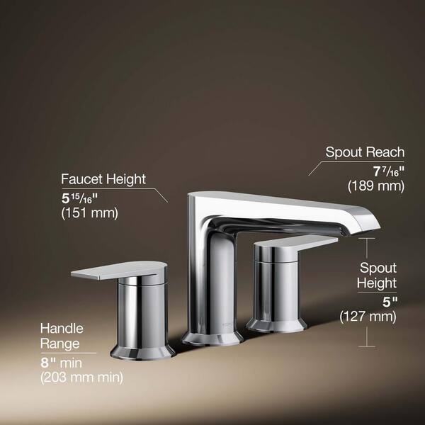 KOHLER Hint 2-Handle Tub Faucet in Polished Chrome (Valve Not Included)