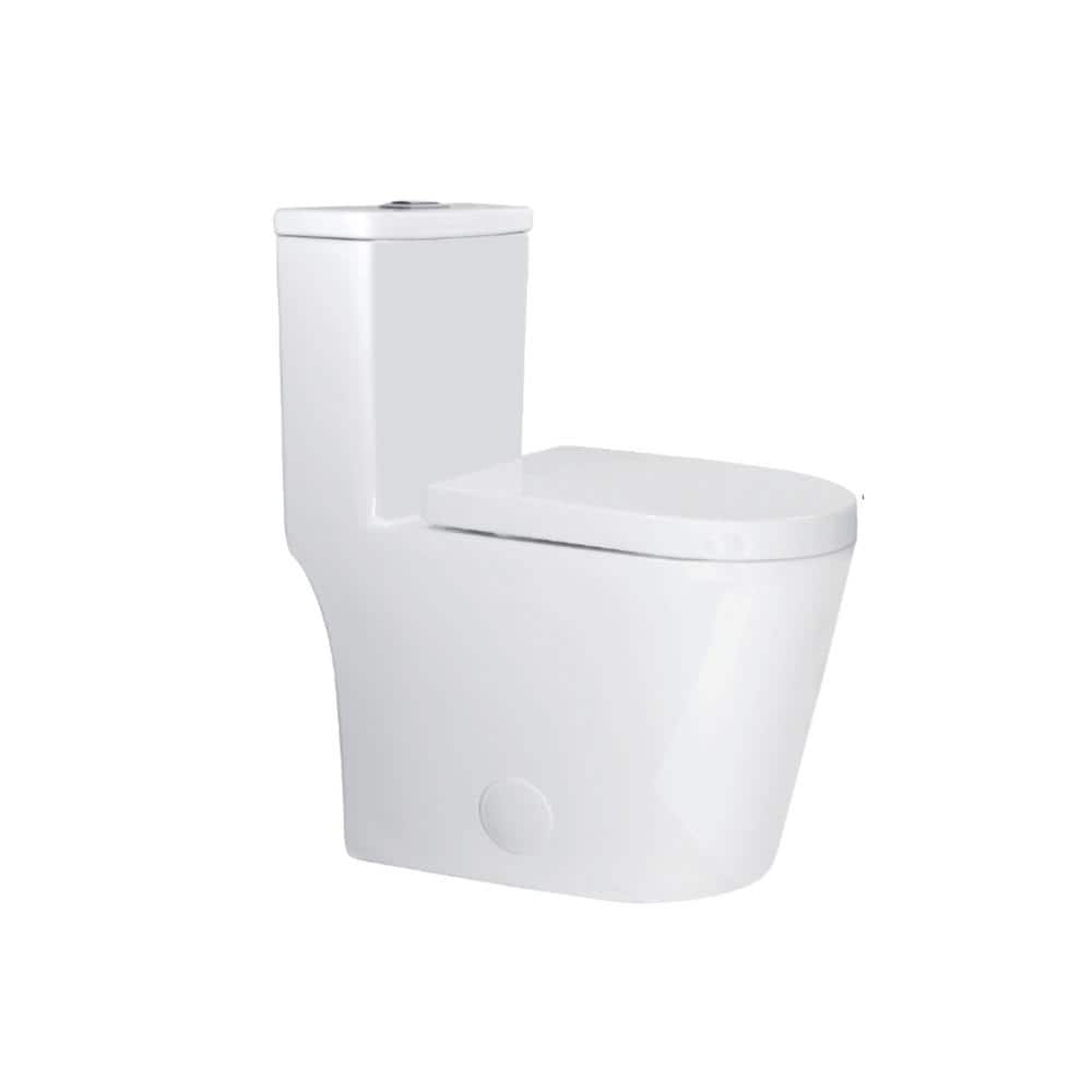 Space Saving 12 in. Small Compact Toilet Bowl Only in White, Dual Flush for