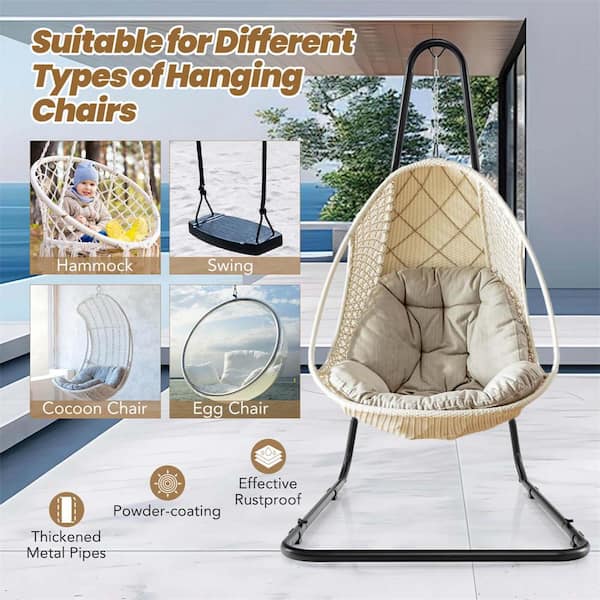 Ozark Trail Hammock Chair with Table, Black, Polyester-Nylon