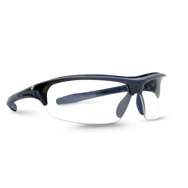 09 Series Black-Indigo/Black-Indigo Frame Glasses w/ Clear Anti-Fog Lens-ANSI Certified GE109CAF