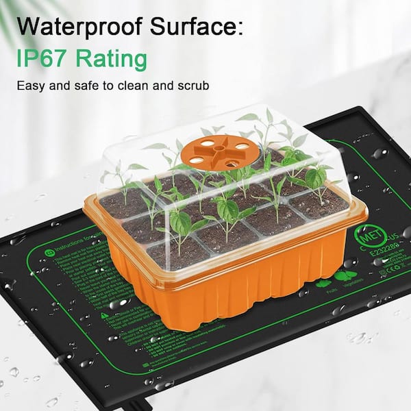 Seed Starter Tray 72-Cells Plant Grow Kit with Adjustable