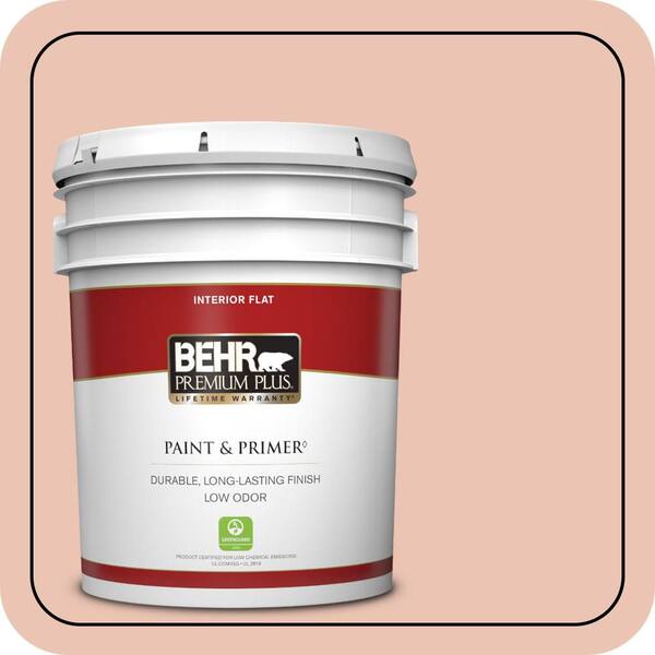 BEHR PREMIUM PLUS 5 gal. Home Decorators Collection #HDC-CT-14 Coral Coast Flat Low Odor Interior Paint & Primer