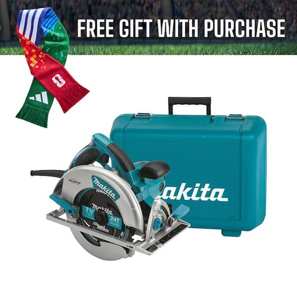 15 Amp 7-1/4 in. Corded Lightweight Magnesium Circular Saw with LED Light, Dust Blower, 24T Carbide blade, Hard Case