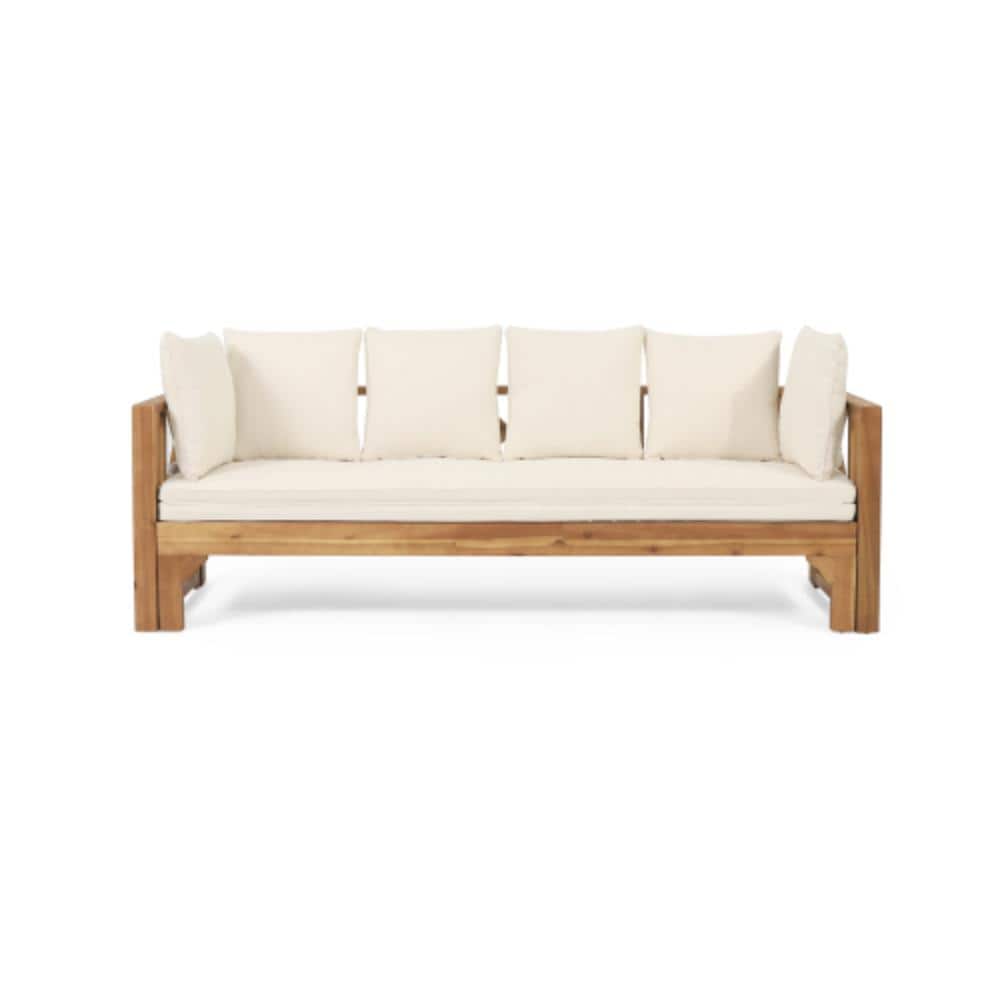 Teak Acacia Wood Outdoor Sofas with Beige Cushions price history on PriceWatchPro