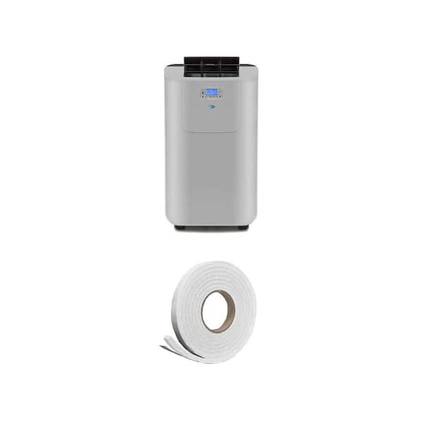 7,000 BTU Portable Air Conditioner with Heater, Dehumidifier and 3/4 in. x 7/16 in. x 10 ft. Weatherstrip Tape Combo