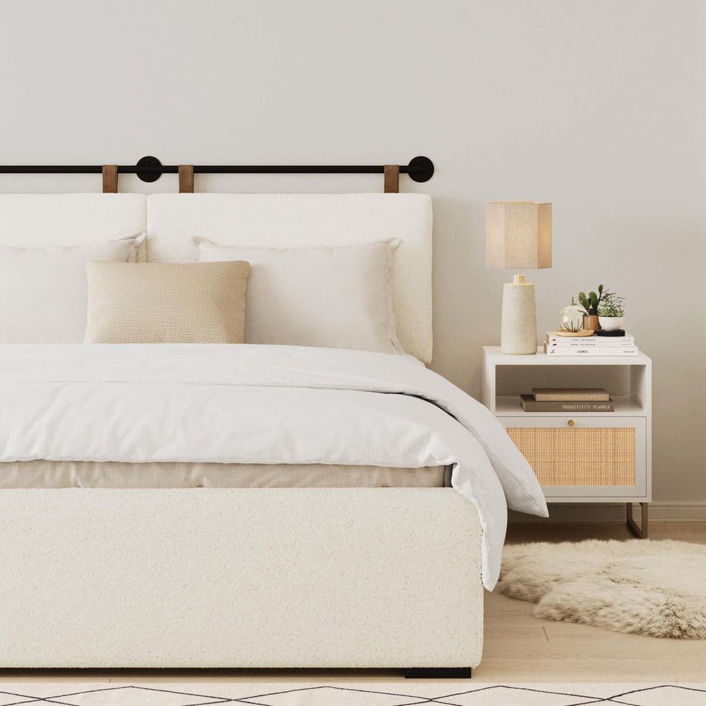 Charlie King Upholstered Wall Mount Headboard with Leather Straps