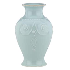 French Perle 8 in. Ice Blue Bouquet Vase