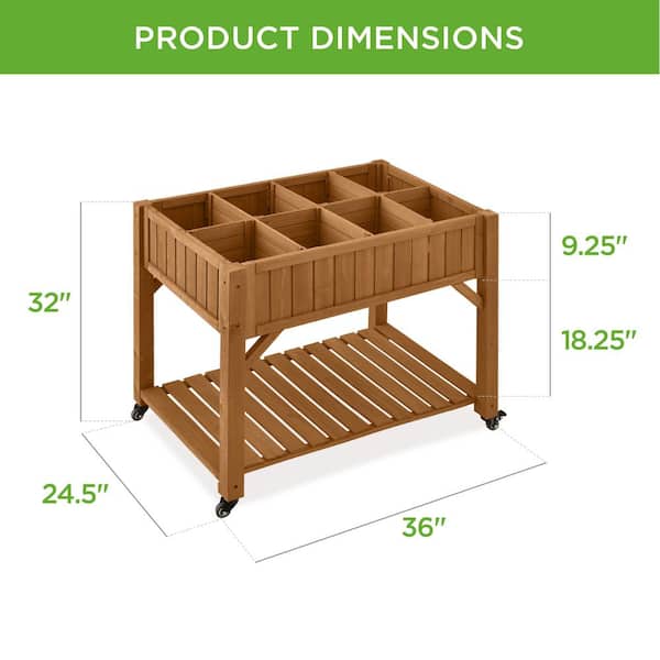 Best Choice Products Indoor Outdoor Self-Watering Planter w/ Wheels, Water Gauge, Liner, Handles, Drainage Plug - Brown Best Choice Products Indoor Outdoor Self-Watering Planter w/ Wheels, Water Gauge, Liner, Handles, Drainage Plug - Brown