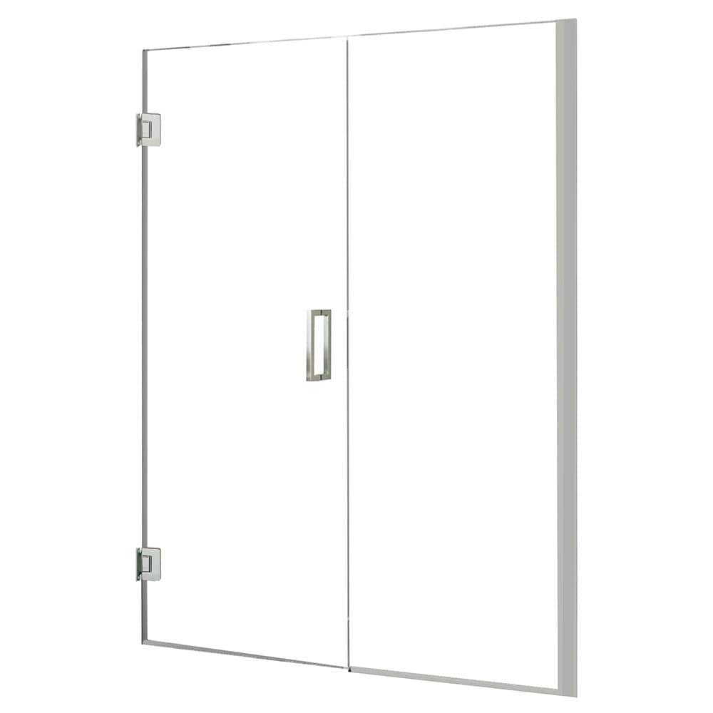 Marina 48 in. W x 74 in. H Pivot Door and Panel Semi Frameless Shower Door in Silver price history on PriceWatchPro