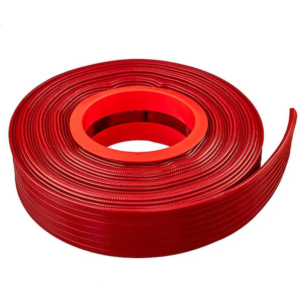 HYDROMAXX 1-1/2 in. Dia x 100 ft. Red PVC 10 Bar High Pressure Lay Flat Discharge and Backwash Hose