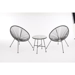 black rattan egg chair set