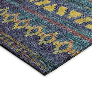Yuma Multi 1 ft. 8 in. x 2 ft. 6 in. Geometric Indoor/Outdoor Washable Area Rug