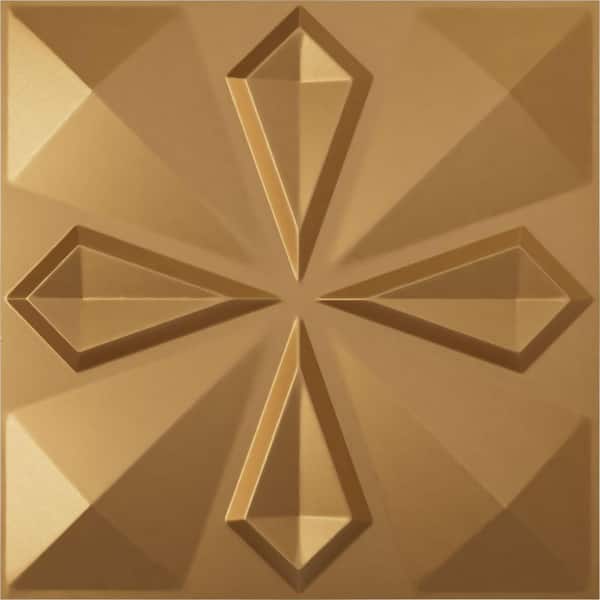 Ekena Millwork 19 5/8 in. x 19 5/8 in. Nikki EnduraWall Decorative 3D Wall Panel, Gold (12-Pack for 32.04 Sq. Ft.)