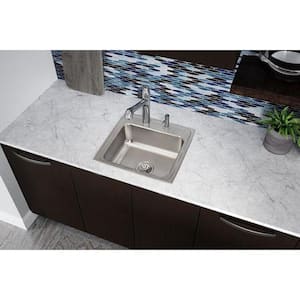 Lustertone 20in. Drop-in 1 Bowl 18 Gauge  Stainless Steel Sink Only and No Accessories