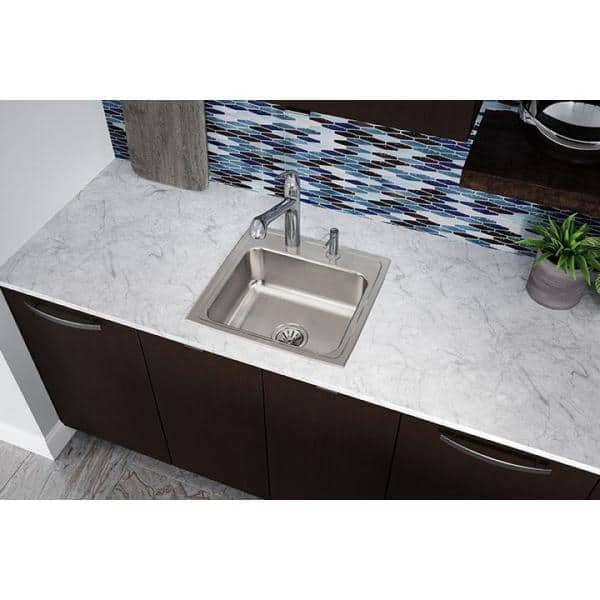 Lustertone 20 in. Drop-in Single Bowl 18-Gauge Stainless Steel Kitchen Sink Only