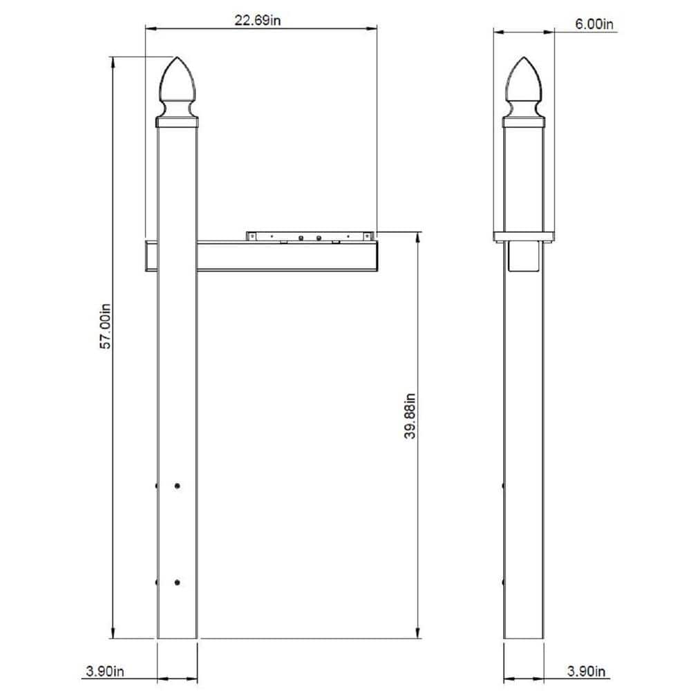 Whitley White Polycarbonate Traditional Mailbox Post