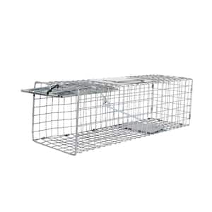 Heavy-Duty Outdoor Catch Release Medium Animal Cage Trap for Cats Skunks Rats, Squirrels 24 in. x 7 in. x 7 in. (1-Pack)
