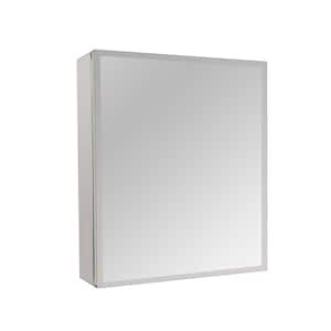 20 in. W x 26 in. H Rectangle Silver Single-Door Recessed/Surface Mount Medicine Cabinet with Mirror