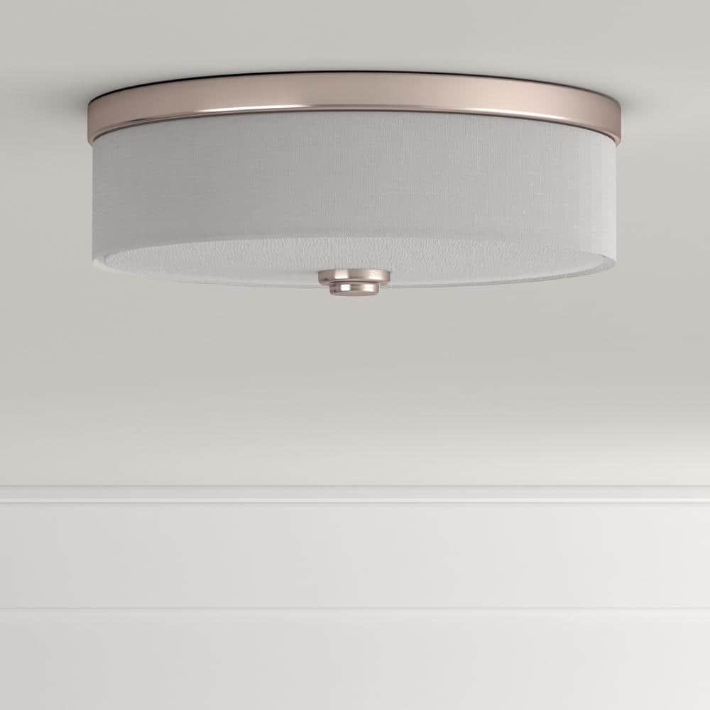 Brushed Nickel 10" LED Drum Flush Mount Light