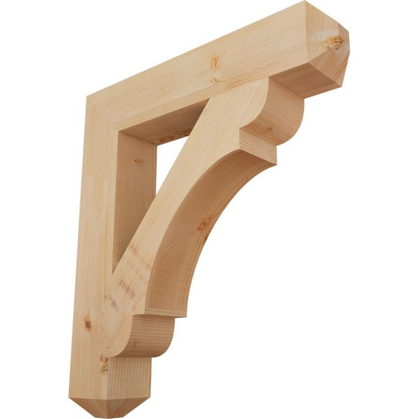 Ekena Millwork 5.5 in. x 36 in. x 32 in. Douglas Fir Olympic Craftsman Smooth Bracket