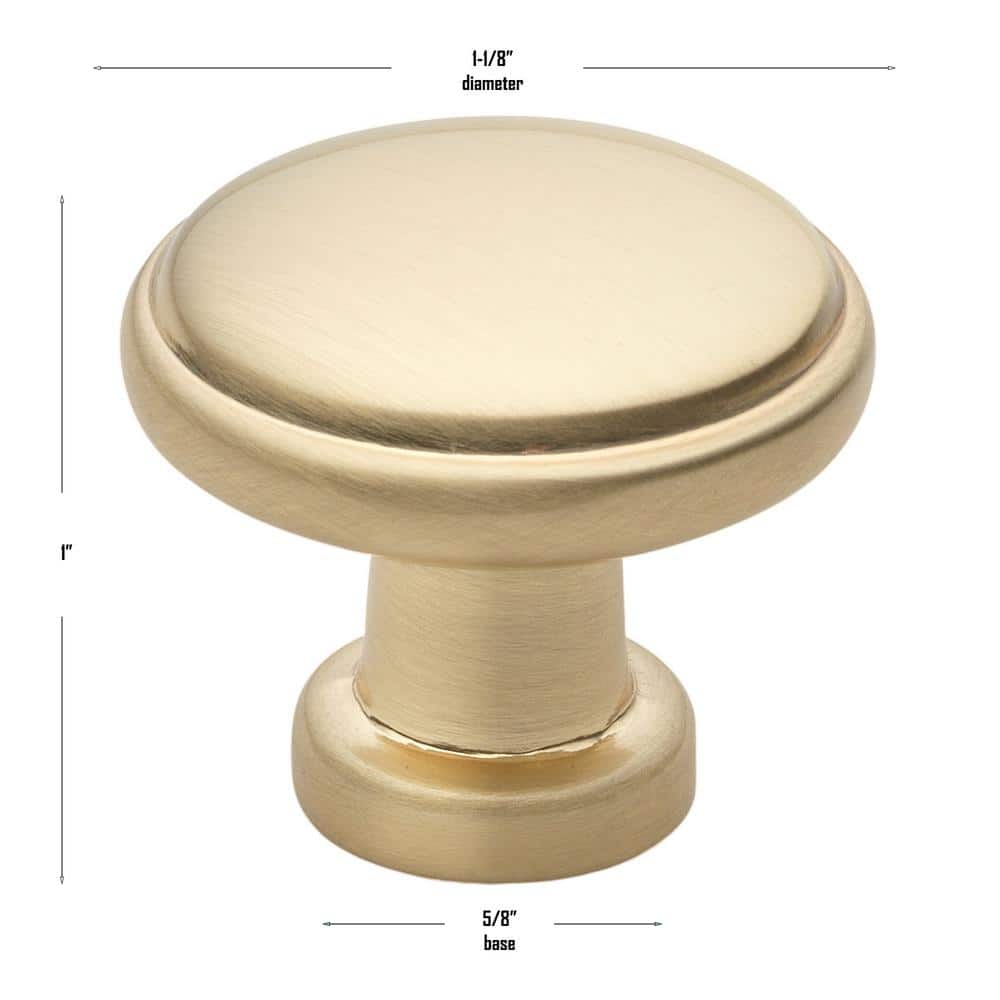 Champagne Gold Round Zinc Alloy Cabinet Knob Multipack