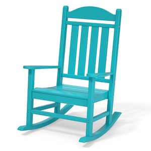 Blue Plastic Composite Outdoor Rocking Chair