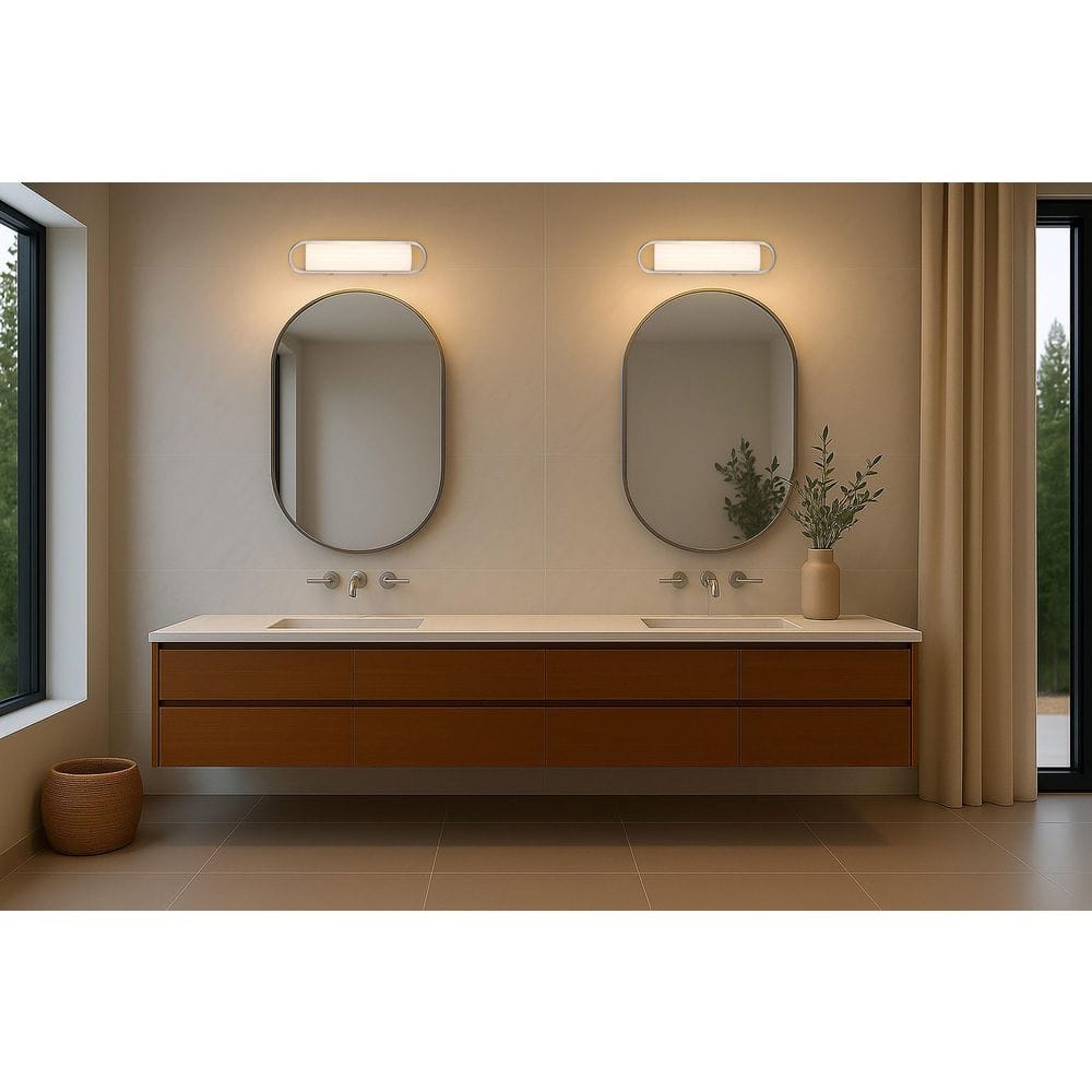 Velano 16 in. 1-Light Brushed Nickel Selectable Integrated LED Vanity Light Bar with White Acrylic Lens price history on PriceWatchPro