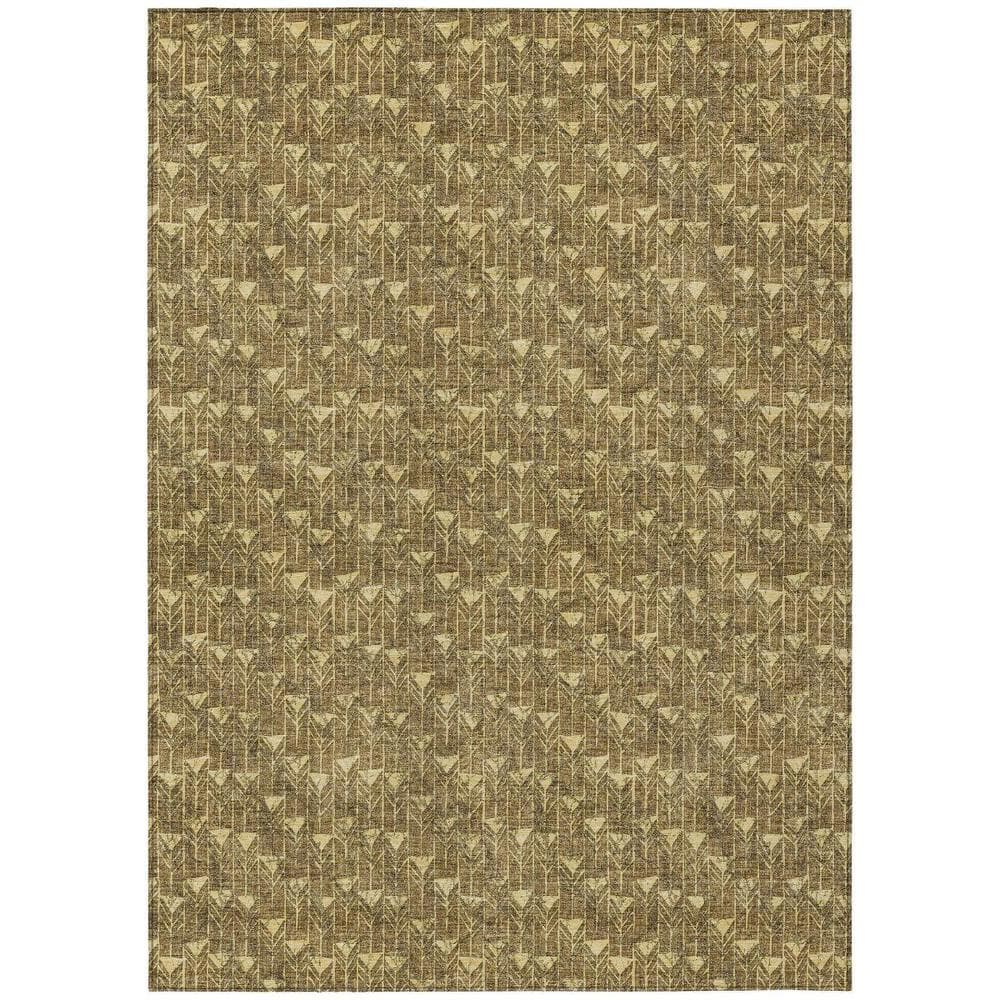 Brown 9 ft. x 12 ft. Geometric Indoor / Outdoor Area Rug price history on PriceWatchPro
