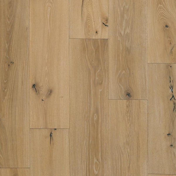 Peaceful White Oak 5/8 in. T x 9.44 in. W Tongue and Groove Brushed Engineered Hardwood Flooring (28.4 sq. ft. / case)