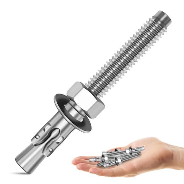 5/16 in. x 3 in. Stainless Steel Hex Nut-Head Concrete Wedge Anchors (10-Pack)