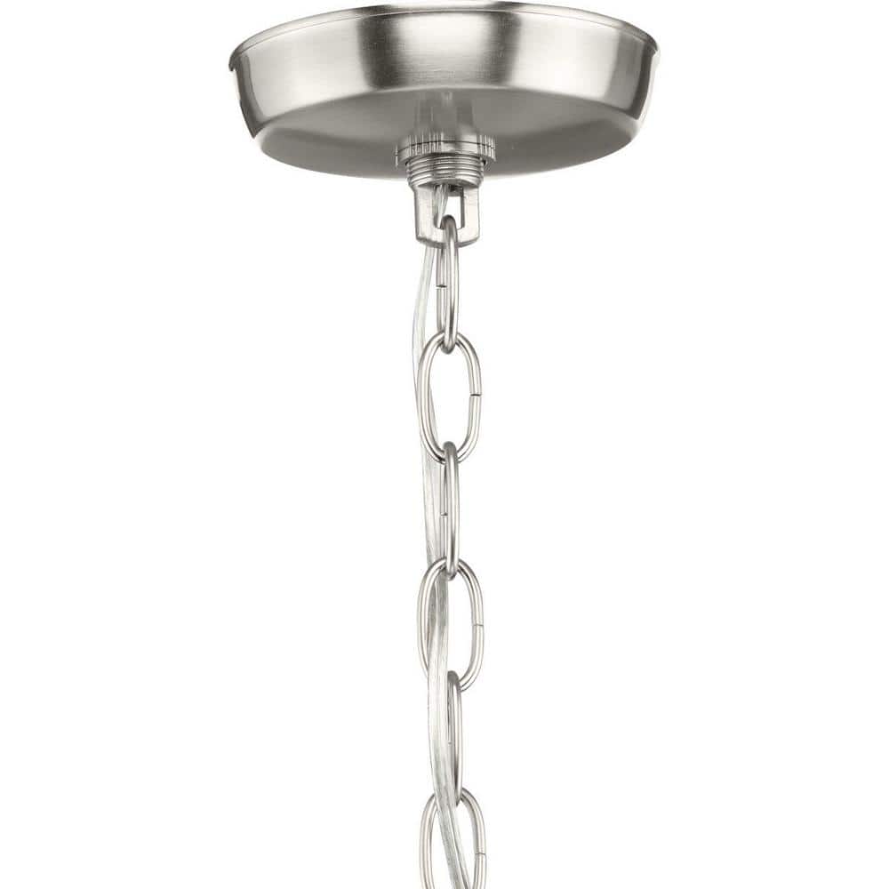 Wisten Brushed Nickel Pendant with Etched Glass Shade