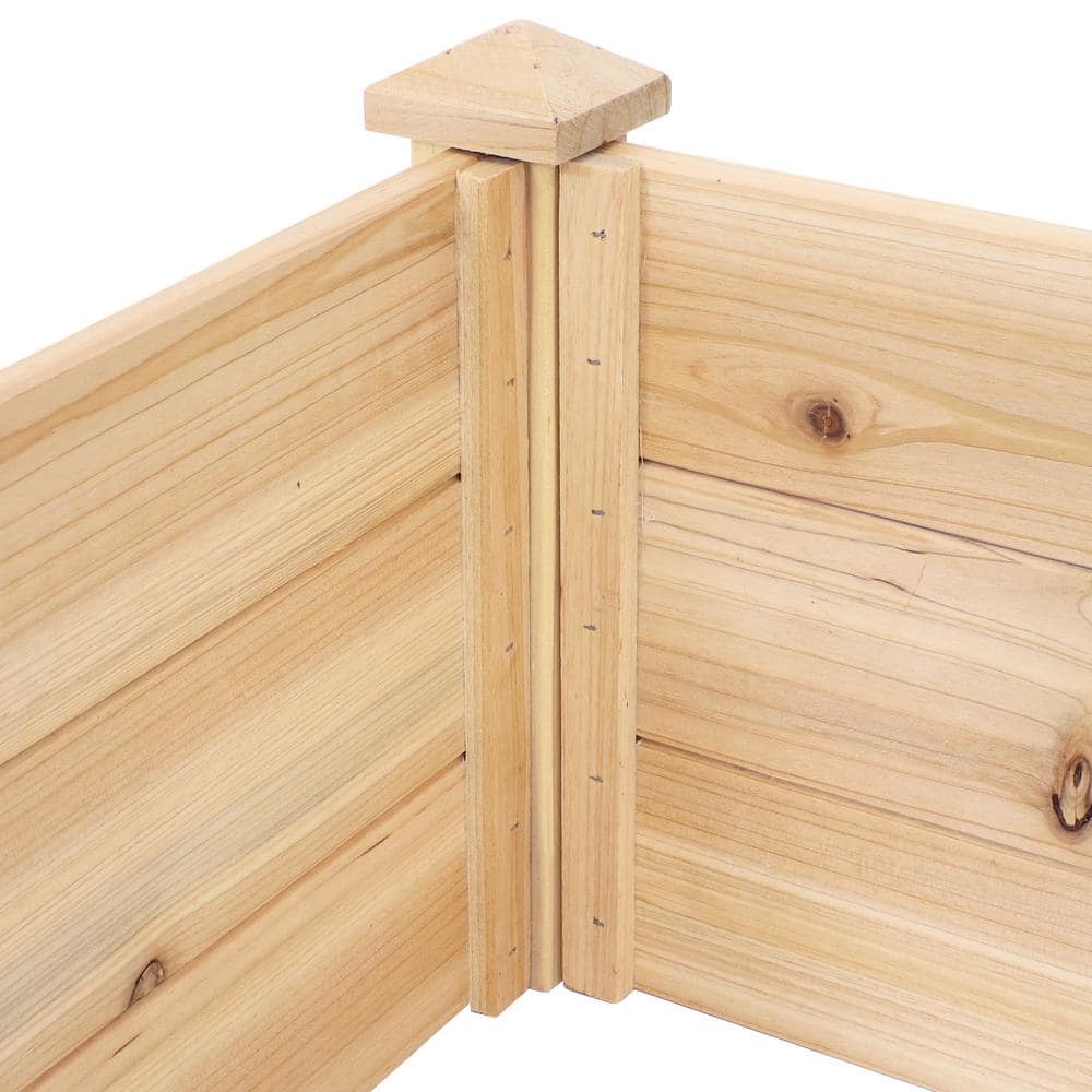 Sunnydaze 48-Inch Natural Fir Wood Raised Garden Bed