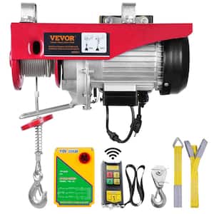 2200 lbs. Electric Chain Hoist 1600W 110V Electric Steel Wire Winch with Wireless Remote Control for Garage, Warehouse