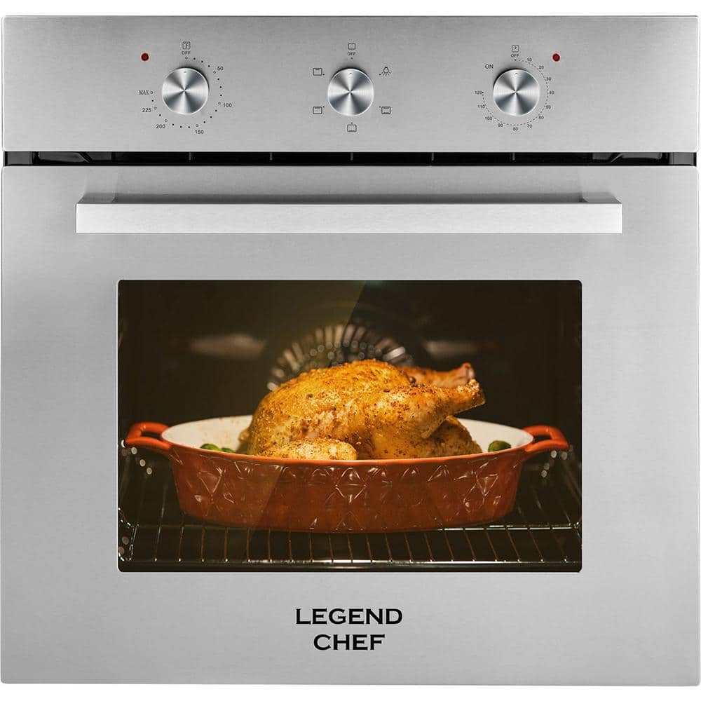 LEGEND CHEF 24 Inch Built In Electric Oven 2 3Cu Ft 6 Cooking   Stainless Steel Single Electric Wall Ovens Es606ms Lc 64 1000 