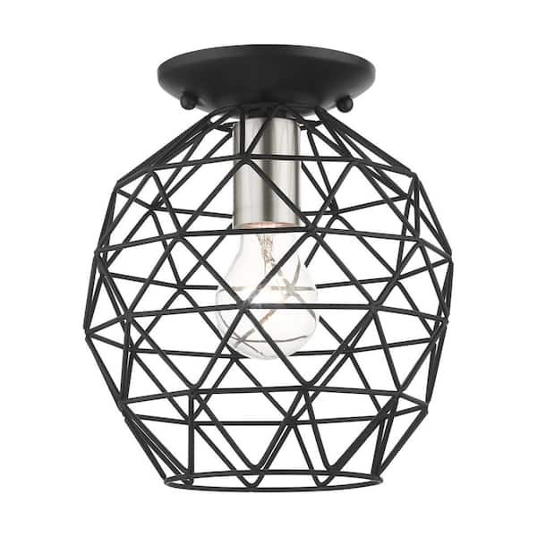 Densmore- 8 in 1-Light Black Flush Mount