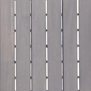 1 ft. x 1 ft. Acacia Wood Striped Pattern Interlocking Flooring Deck Tile in Gray (10 Per Box)