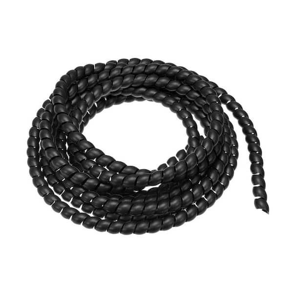 Flexible Spiral Cable Wrap Wire Management Sleeve 8mm x 10mm 9.84ft Cord Organizer Black for TV Computer Theater