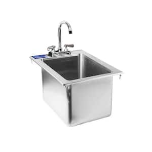 18.5 in. x 13 in. Stainless Steel Drop Sink - 1 Compartment Drop in Sink. Bowl size: 10"x14"x10". NSF. With Faucet