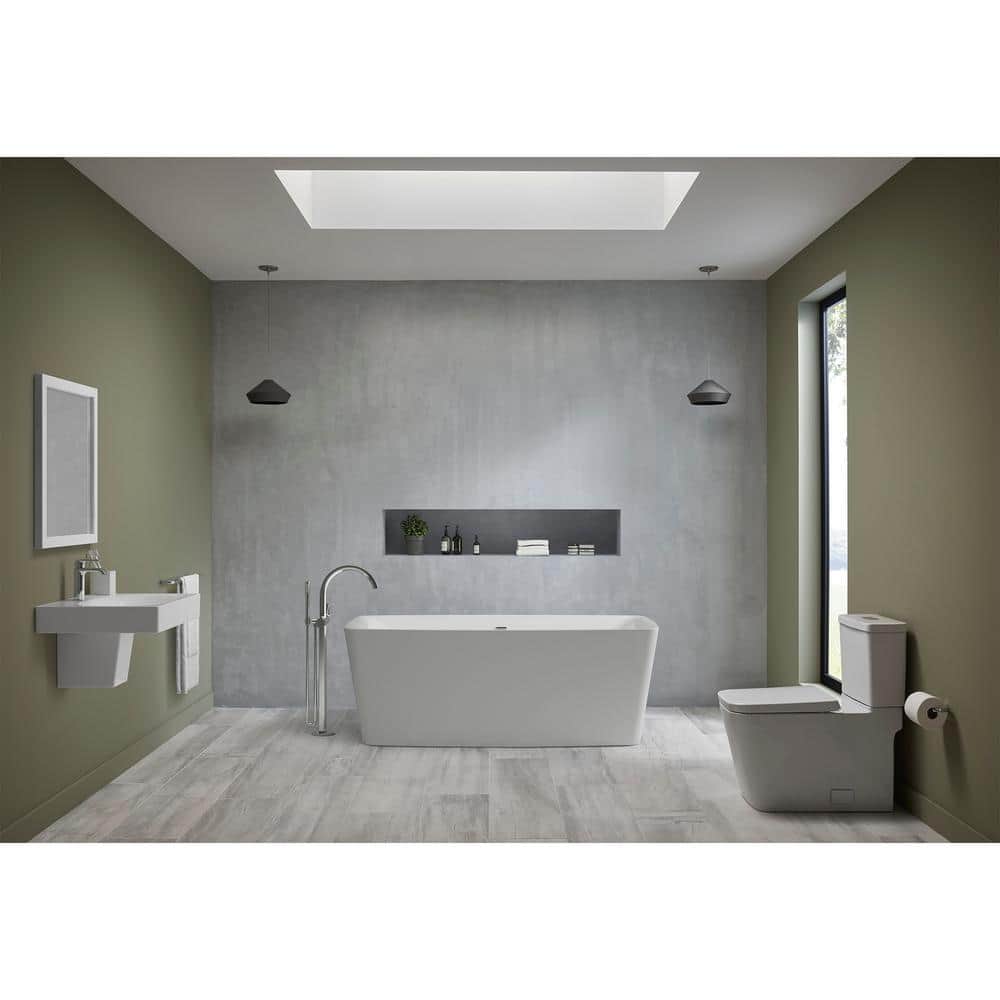 Alpine White Ceramic 24" Wall-Mount Bathroom Sink